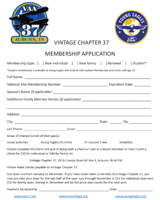 VAA 37 Membership Form